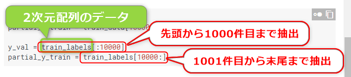 多次元配列データへのアクセスとフィルタリングの例(TensorFlow公式チュートリアルより引用)
